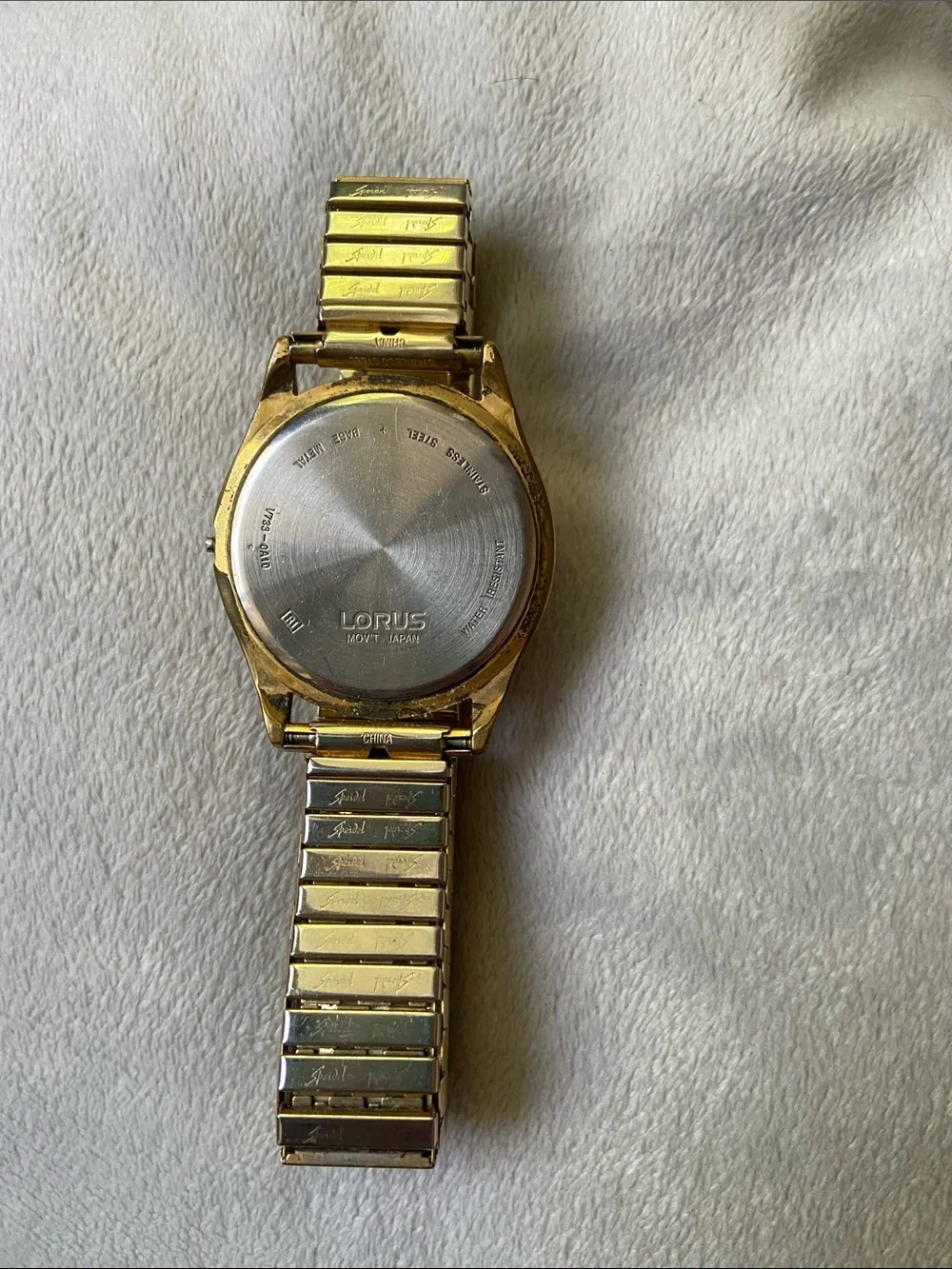 Vintage Lorus Seiko Lumibrite Mens Watch Gold Tone Day Date V733-0A10 Untested